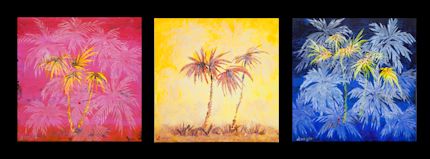 Primary Palms Tryptich by Denise Wright